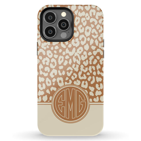 Boho Leopard Personalized Monogram iPhone Case